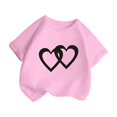 thumbnail image 3 of HNMKIU T-Shirt Graphique Tendance pour Filles Col Rond Manches Courtes Haut d'Été Décontracté pour Enfants, 3 of 5