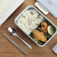 thumbnail image 3 of Leakproof Bento Box For Adults With 3 Compartment Lunch Box For With Spoon & Chopsticks Microwave Dishwasher BPA Free Meal Box With Handle, 3 of 7