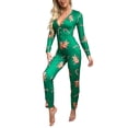 thumbnail image 2 of Faithtur Pyjama Femme Combinaison de Noël Imprimé Dessin Animé une-Pièce, 2 of 6