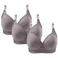 thumbnail image 2 of Timegard 3pc Bras for Women No Underwire Plus Size Adjustable Strap Ruched Comfort Everyday Bralette, 2 of 4
