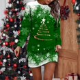 thumbnail image 2 of Kcodviy Chandail Imprimé de Noël pour Femme Robes Midi pour Femme Robe Col Rond Longue Décontractée Robe Maxi Manche Ample Sans Capuche Décontractée Robes D'Été pour Femme Robe Décontractée D, 2 of 5
