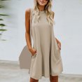 thumbnail image 1 of Robes d'Été Grande Taille pour Femmes 2024 Printemps et Col Suspendu Jupe Grand Dos Col Rond Sans Manches Robe Économisez jusqu'à 65 %!, 1 of 9