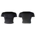 thumbnail image 3 of Crop Tops pour les Femmes Été Mignon Solide Slim Fit Recadrée Débardeurs T-Shirt de Base, 3 of 5