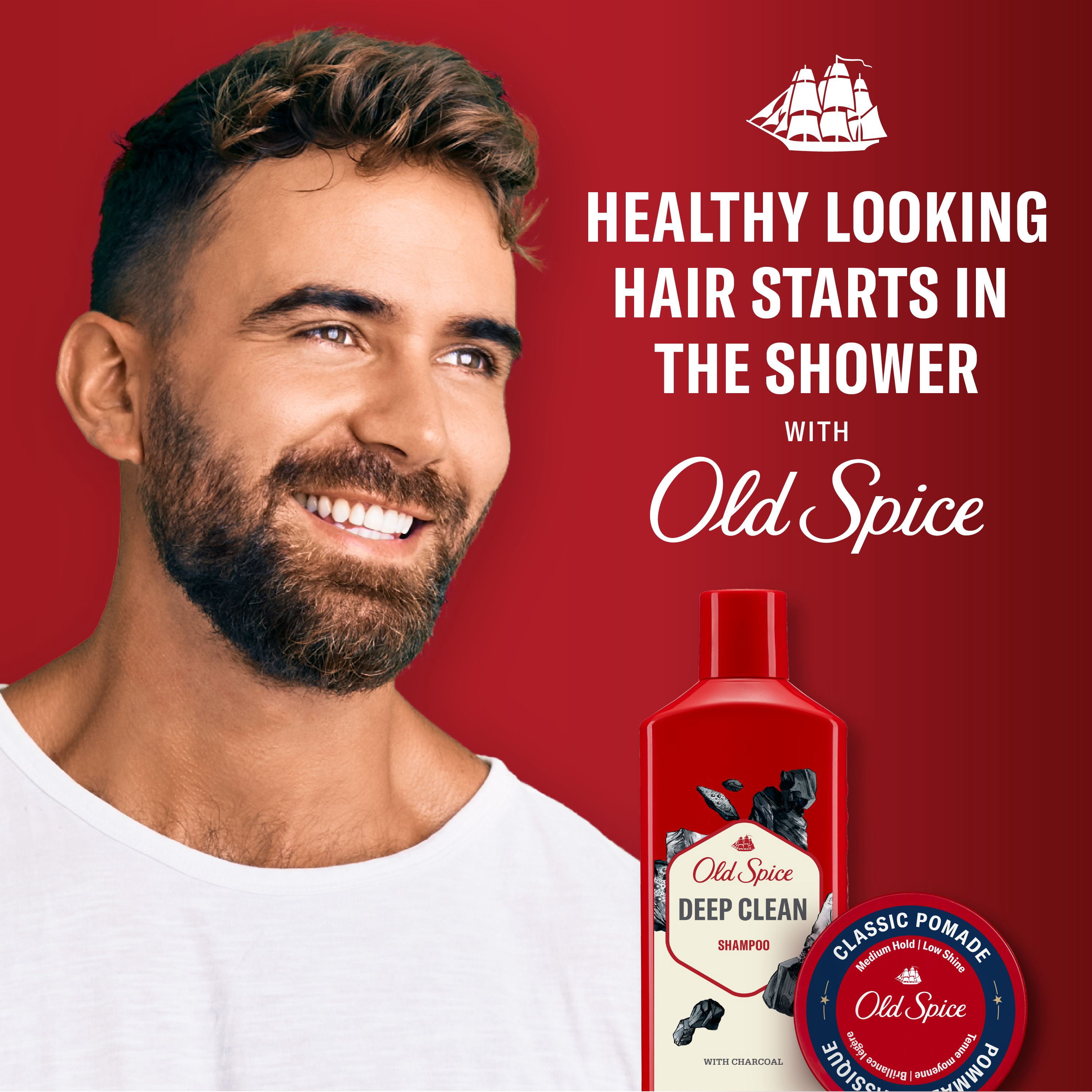 Old Spice Shampooing Lavage Intense pour Hommes avec Charbon de Bois, Parfum Frais et Propre, Élimine la Saleté et l'Huile Accumulées