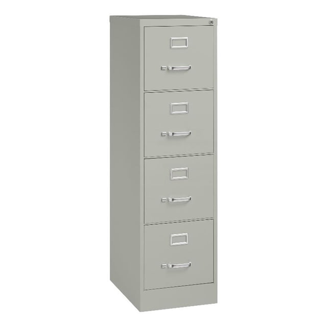 Scranton & Co 4-Drawer Contemporary Metal Vertical Filing Cabinet in Light Gray