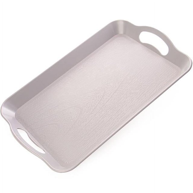 Brybelly KCAF-404 Textured Cafeteria Tray with Handles, Gray - Small