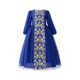 thumbnail image 3 of MKOSPLRT Robe Formelle à Manches Longues pour Filles 4-8 Ans Élégante Robe Brodée Robes Maxi pour Célébrations Culturelles Tenue de Fête, 3 of 10