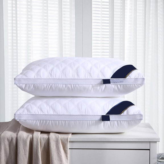 KIHOUT Soft Standard Queen Polyester Natural Recycled Fibre Bed Pillows- Skin Friendly