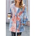 thumbnail image 1 of Women's Tie Dye Soft Fleece Hooded Open Front Coat, 1 of 1