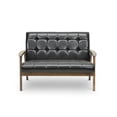 thumbnail image 2 of Mid Century Faux Leather Loveseat in Brown, 2 of 4