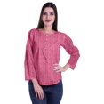 thumbnail image 2 of Moomaya Haut à Manches Longues Imprimé avec Patte de Boutonnage, Col Rond, Tunique d'Été Décontractée pour Femme, 2 of 5