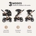 thumbnail image 3 of INFANS 2 in 1 Baby Stroller, Folding Newborn Pram Convertible Stroller Bassinet for Infant Foldable High Landscape Shock Absorption with Reversible Seat Aluminum Structure for Pushchair, 3 of 10