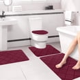 thumbnail image 4 of Dvkptbk Memory Foam Bath Mat 4 Set Bathroom Rugs For 4 Pcs Toilet Mats Universal Soft Comfortable Water Absorption Non-Slip Thick Machine Washable Easier To Dry Dark, 4 of 7