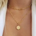 thumbnail image 2 of SIfdSeng Collier Hexagone Initial 26 pour Femmes Colliers pour Femmes A Z 26 Alphabet Initial Colliers Dorés pour Femmes Filles, 2 of 4