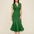 thumbnail image 4 of Liquidation d'Été 2025! Robe Grande Taille pour Femmes, Robe d'Été en Liquidation pour Femmes, Robe Sans Manches à Col en V Printemps/été Mode Slim Sirène, 4 of 5
