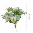 thumbnail image 3 of Flowers Artificial for Decoration Diamond Rose Plastic Bouquet, 5 Forks 10 Mini Roses Blue Waterproof Fade Proof Home Office Decor Roses Artificial Flowers, 3 of 6