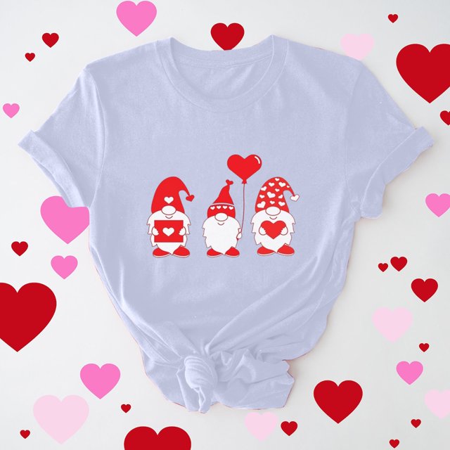 Meichang T-Shirts de la Saint-Valentin pour Femmes, T-Shirts Graphiques Amusants de la Saint-Valentin, Manches Courtes, Col Rond, T-Shirts de Fête en Liquidation, Cadeaux de la Saint-Valentin