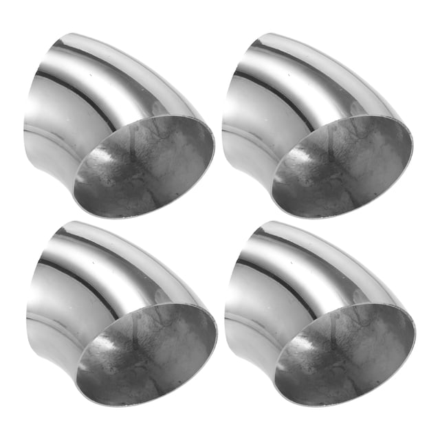 Unique Bargains 4 Pcs OD 4 Inch 45 Degree SS304 Stainless Steel Exhaust Elbow Pipe for Car Modified Exhaust System