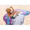 thumbnail image 3 of Serviette de Plage Fantaisie en Forme de Licorne 100% Polyester. 147cm x 147cm, 3 of 3