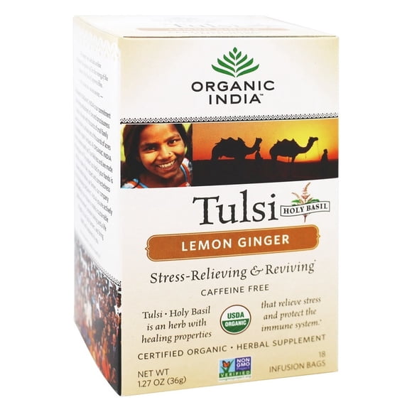 Organic India - Tulsi Tea Lemon Ginger - 18 Tea Bags