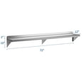 thumbnail image 2 of Stainless Steel Shelf 72"x12" Wall Mounted,Commercial Shelving, Floating Shelving, Metal Shelves, Heavy Duty Storage Rack for Kitchen, Garage and Utility Room, 2 of 7