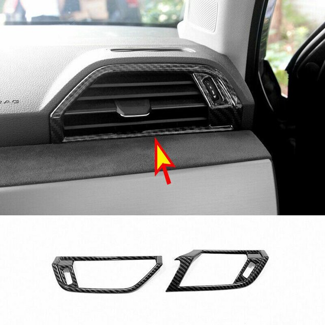 for Audi Q3 2019 - 2023 Carbon Fiber ABS Interior L&R Air Vent Socket Cover Trim -