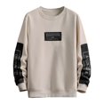 thumbnail image 1 of PMUYBHF Chandails en Molleton pour Hommes Sans Capuche Fermeture Éclair Complète Chandail en Molleton Patchwork Col Rond Manches Longues Léger Chandail en Molleton Décontracté Chandail d'Entraînement pour Hommes Chandail en Molleton Col Rond Hommes Graphique, 1 of 3