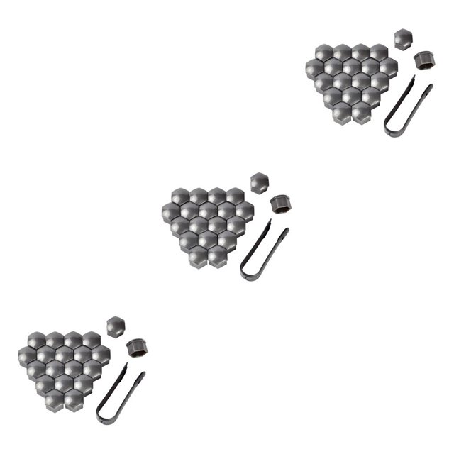 ZheElen 20 Pcs Embouts de Roue de Voiture Couvercle de Vis de Moyeu Auto Protecteur Automobile Gris 21mm 3Set