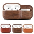 thumbnail image 2 of Étui en Bois de Noyer pour AirPods Pro 3, Étui de Protection en Bois pour AirPods Pro 3, Couverture en Bois Fermée en Noyer Noir avec Doublure en Velours et Charge Sans Fil Compatible, 2 of 8