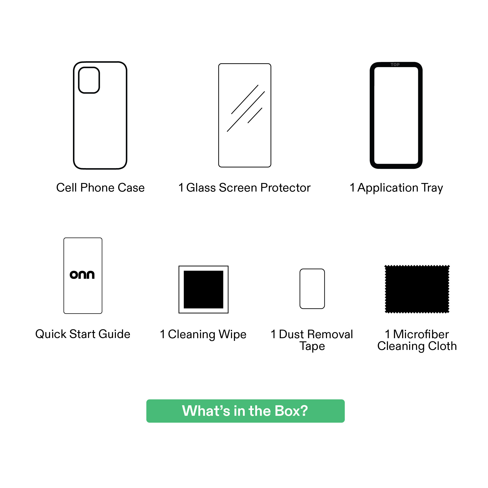 onn MagSafe Compatible Phone Case (Clear) and Glass Screen Protector with Easy Application Tray for iPhone 17