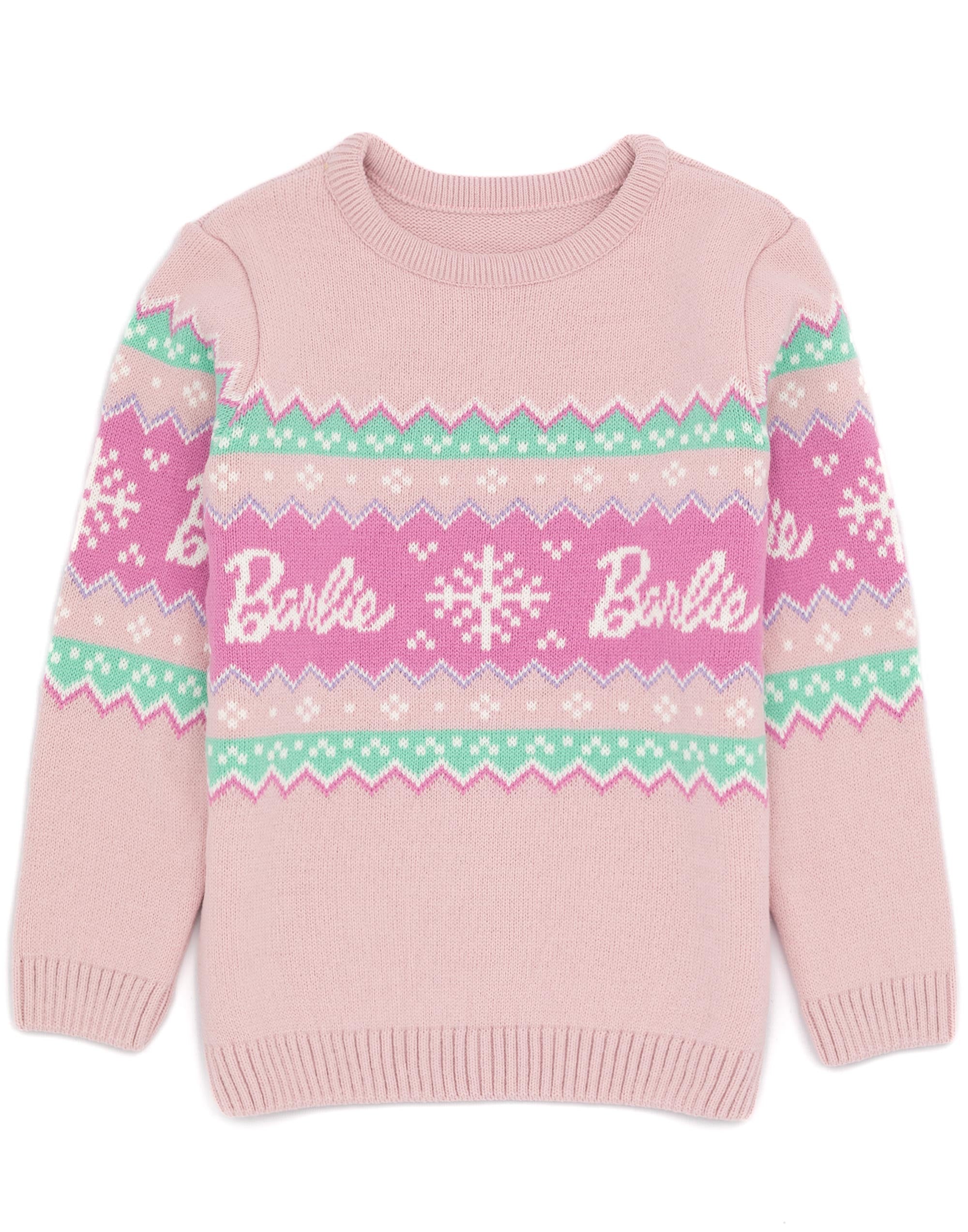 Barbie Girls Pink Christmas Jumper