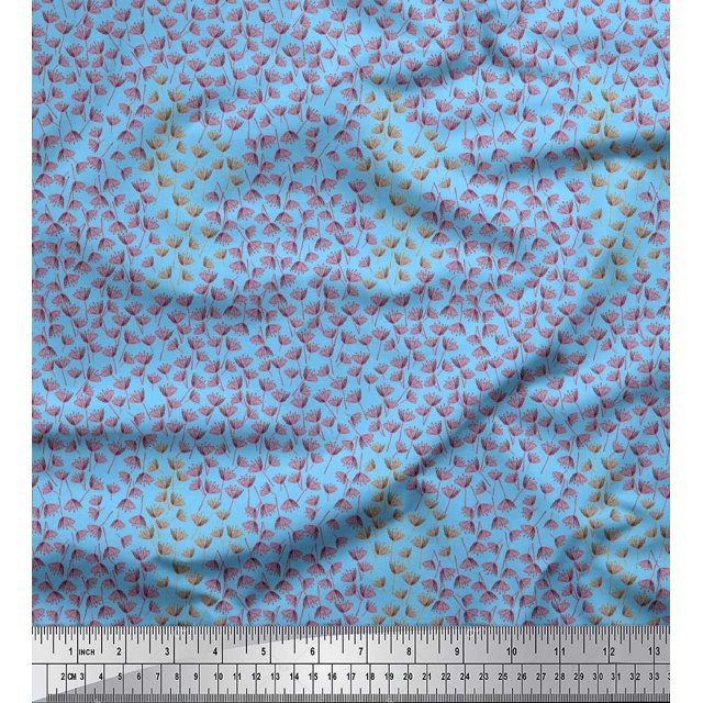 Soimoi Poly Georgette Fabric Artistic Floral Shirting Print Sewing Fabric Yard 42 Inch Wide