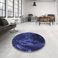 thumbnail image 4 of Ahgly Tapis d'Intérieur Lavable en Machine Carré Transitionnel Bleu Nuit, 5 Pieds Carré, 4 of 7