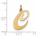 thumbnail image 2 of 14K Yellow Gold Large Fancy Script Initial C Charm, 2 of 2