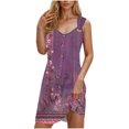 thumbnail image 2 of Ovzne Robes pour Femmes Robe de Plage Robe de Printemps et d'Été pour Femmes Vacances Boutonnée Col en V à Bretelles Robe Haut Robe de Vacances Imprimée Liquidation, 2 of 7