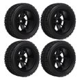thumbnail image 3 of Replacement RC Tires, Black 4Pcs 1/16 Scale RC Car Tires Flexible Driving Strong Cushioning  For Remote Control Model, 3 of 8
