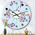 thumbnail image 2 of Designart 'Bright Eucalyptus Floral Pattern I Horloge Murale Moderne du Milieu du Siècle, 2 of 4