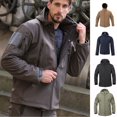 thumbnail image 1 of Men Autumn Winter Soft Shell Shark Skin Clothes  Waterproof Military Clothing Jacket Black 4XL, 1 of 7