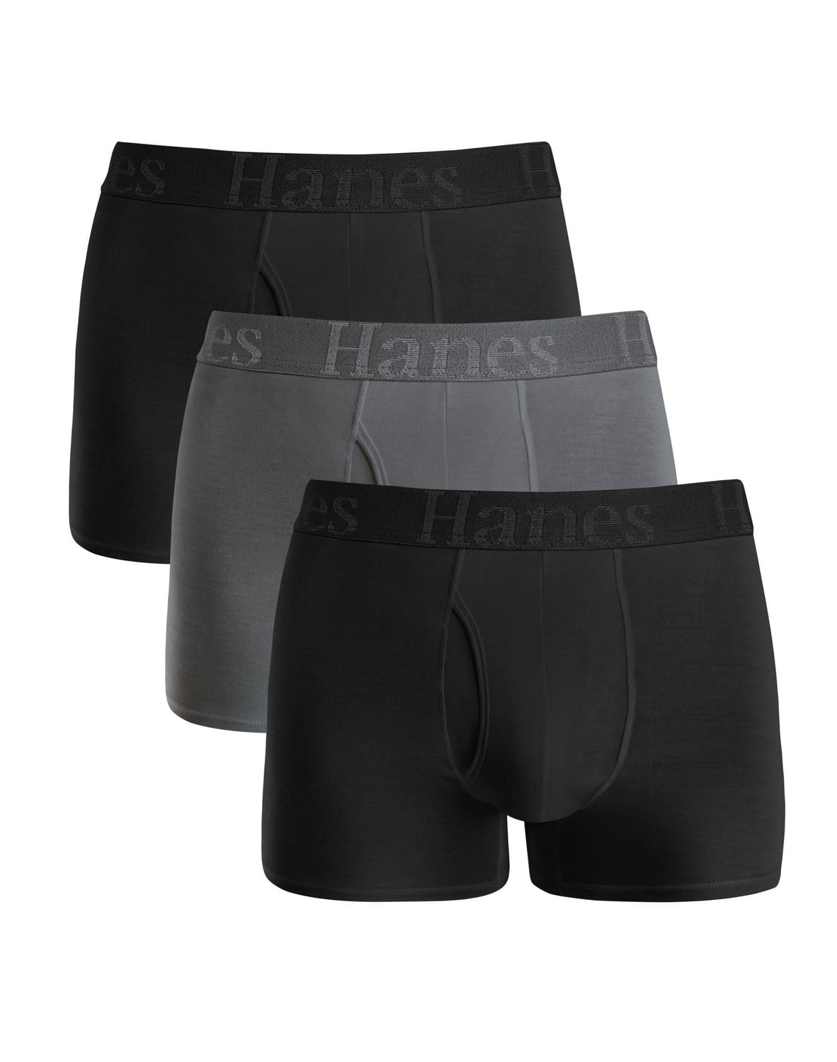 Hanes Originals Men's SuperSoft Trunks Underwear, Total Support Pouch, Black