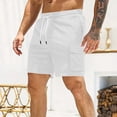 thumbnail image 1 of Sentmoon Cargo Shorts for Men Breathable Summer Loose High Waist Mens Corduroy Shorts Drawstring Solid Color Running Shorts Multi Pocket 2025 Athletic for Relaxing at Home White S, 1 of 7