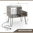 thumbnail image 3 of Gymax Record Player Stand Turntable Stand w/ Built-in Charging Station Metal Legs Gray, 3 of 10