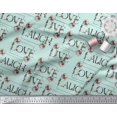 thumbnail image 3 of Soimoi Rayon Fabric Floral Love Text Print Fabric by the Yard 42 Inch Wide, 3 of 5
