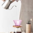thumbnail image 4 of Glass Coffee Mugs Coffee Filter Coffee Colored Glass Filter Mug Portable Glass Hand Brewed Coffee Filter Mug Drip Reusable Filter Removable Wooden Base Clear Coffee Mug, 4 of 6