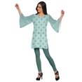 thumbnail image 3 of Moomaya Kurtis Courtes en Poly-Crêpe pour Femmes, Robe à Manches Kimono Imprimée, Haut Indien, 3 of 5