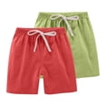 thumbnail image 1 of Limited Time Savings,2PC Kids Shorts, Solid Casual Sports, Drawstring, Summer, Kids' Outfit, Quick Dry, Comfortable Fit Versatile Wardrobe Staple|100%Polyester,Beige,Sopatenor, 1 of 8