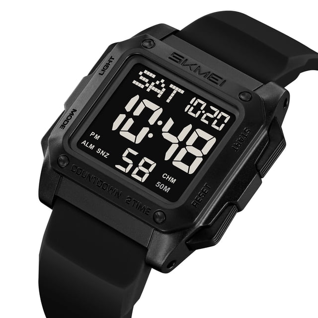 Men's Outdoor Digital Sports Watch Waterproof Luminous Display for Hiking Running Swimming