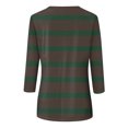 thumbnail image 5 of Annhoo Hauts d'Automne pour Femmes 2025 Mode Manches 3/4 Col Ras du Cou Chandails à Enfiler Chemises Décontractées Confort Blouses à Rayures Imprimées, 5 of 5