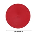 thumbnail image 2 of Djiypn Round Braided Placemats Set of 2, Washable Heat Resistant Cotton Polyester Circle Place Mats for Kitchen Dining Table - 38CM/15in, Red, 2 of 8
