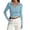 Light Blue, variant on Hiiyo Women's Long Sleeve V Neck Polo Shirt Slim Fit Casual Basic T-Shirt(S-XL)