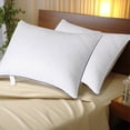 thumbnail image 4 of Hotel Grade Down Core Pillow for Back Stomach Sleepers, Soft Supportive Bed Pillow with Quilted Design, Medium Support Neck Pressure Relief Pillow in White Gray Green Orange Pink Khaki, 4 of 6